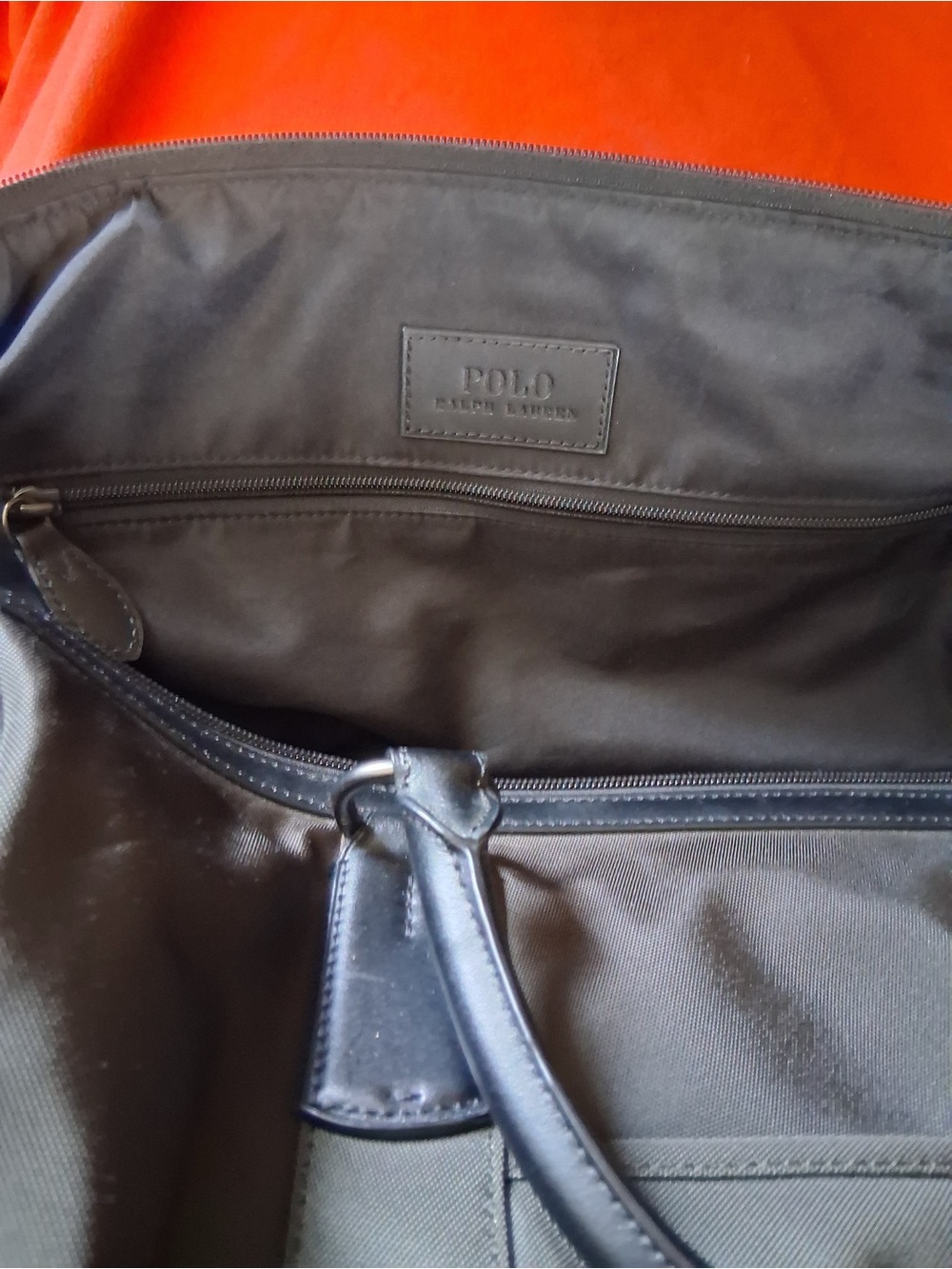 Polo by Ralph Lauren Olive Green Men's Duffel Bag with Black Leather Handles - Picture 9 of 9